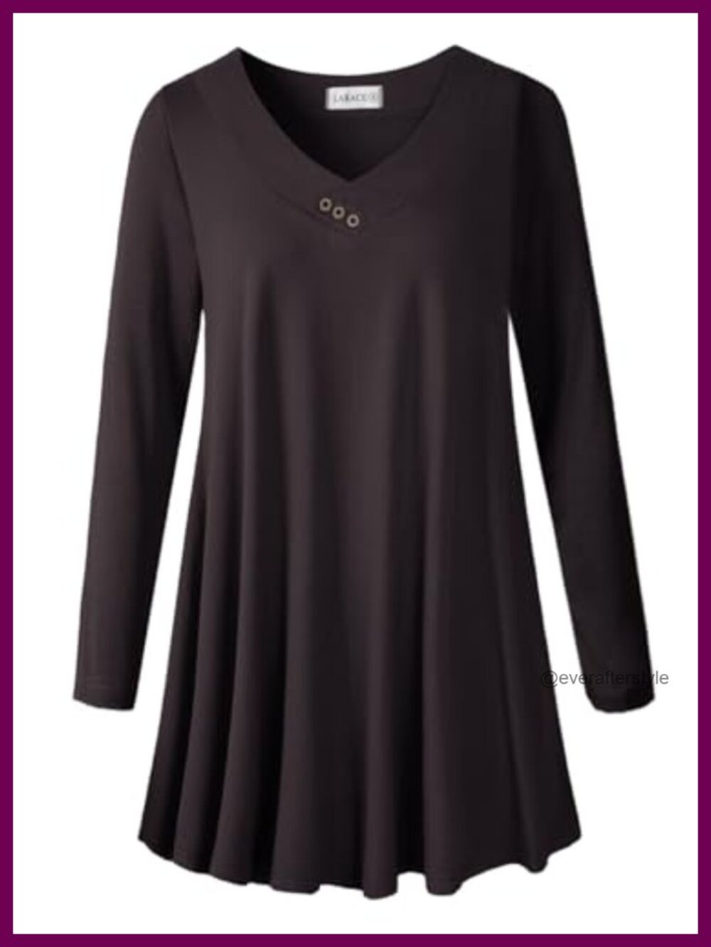 Plus Size Long Sleeve V-Neck Tunic Top Flowy Swing Shirt for Leggings